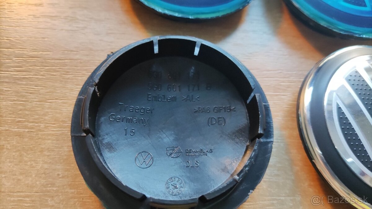 VW krytky stredovej diery Volkswagen, pukličky diskov BA - 5