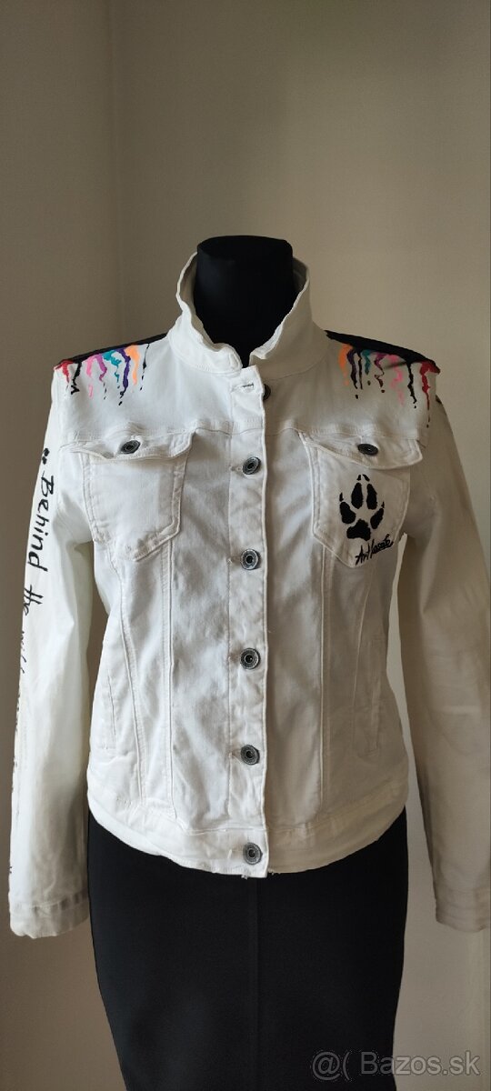 Ručne maľovaná dámska bunda - 5