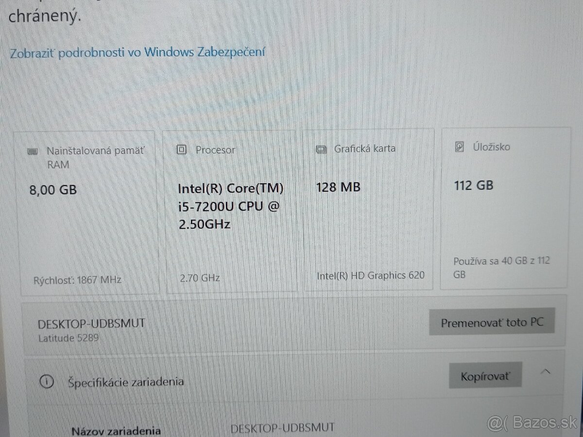 dotykový Dell Latitude 5289 , Intel® Core™i5 ,8gb ram , ssd - 5