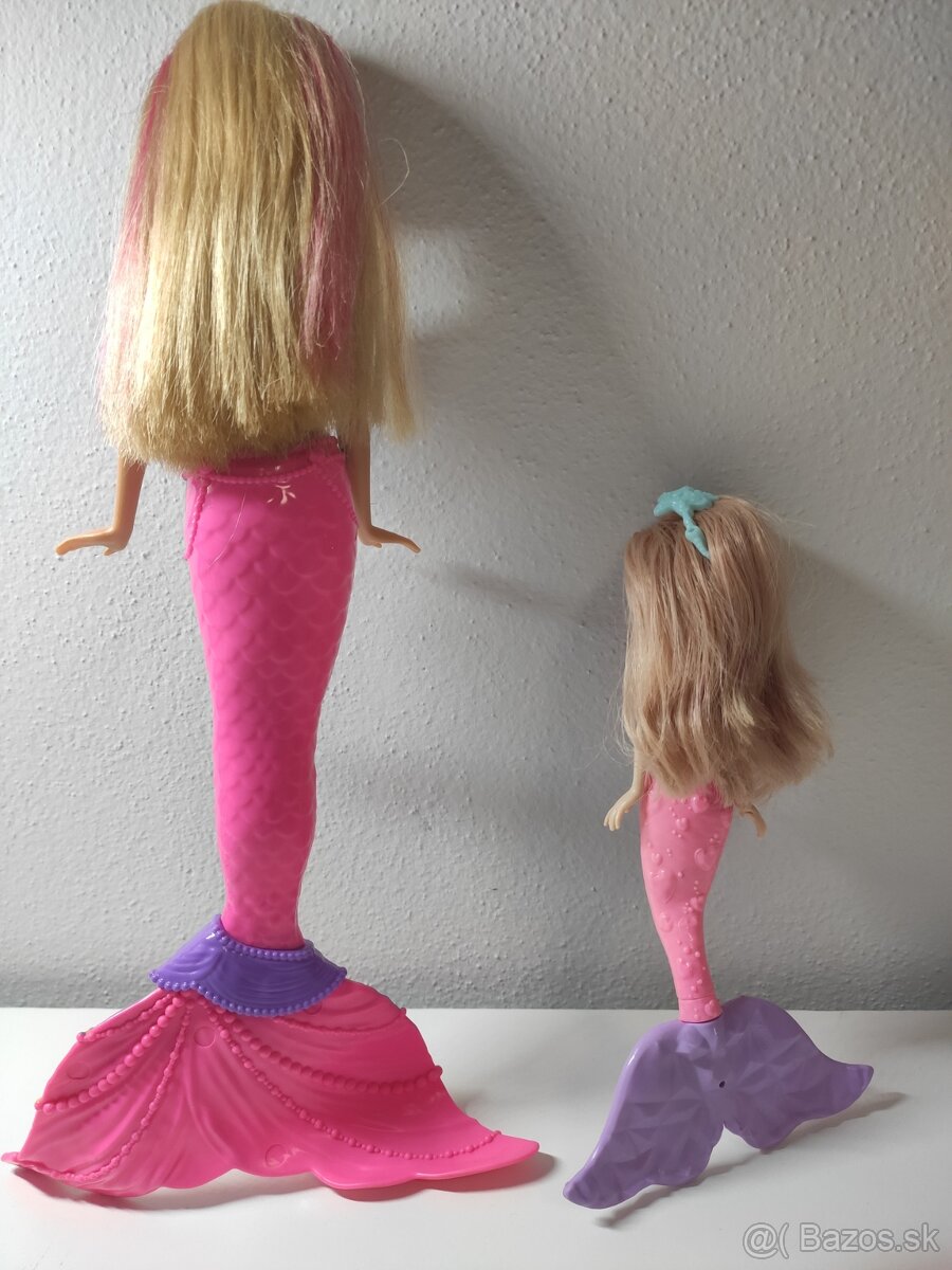 Barbie morská panna svietiaca + malá morská panna. - 5
