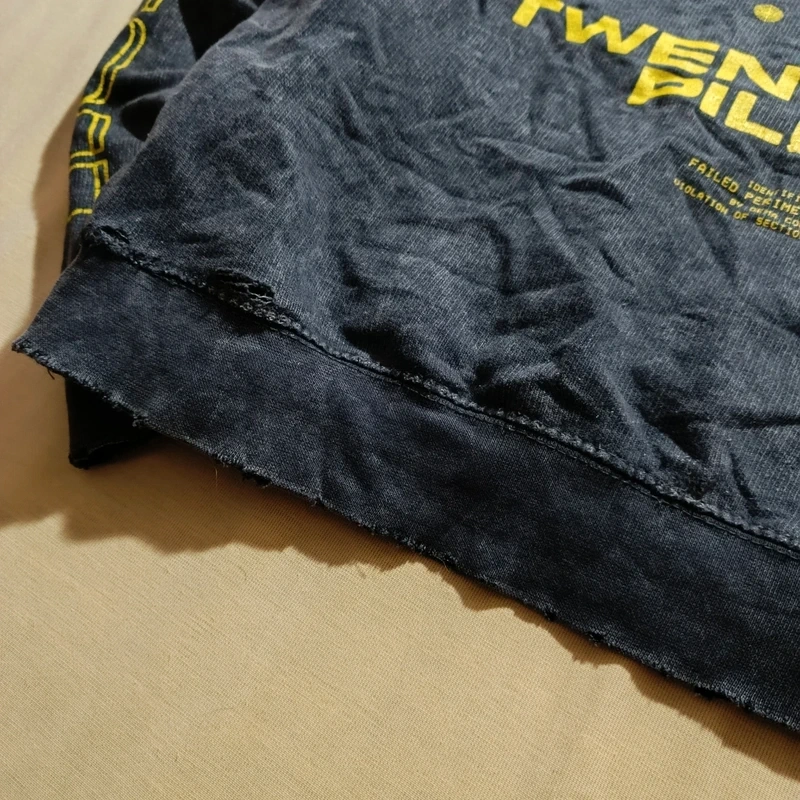 Twenty One Pilots Trench sivá mikina s kapucňou distressed S - 5