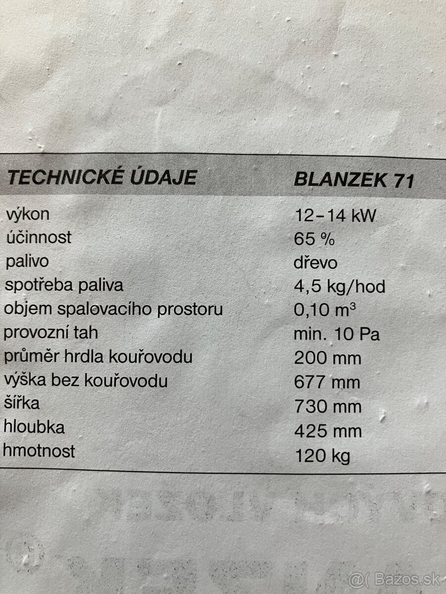 Krbová vložka BeF Blanzek 71V - 5