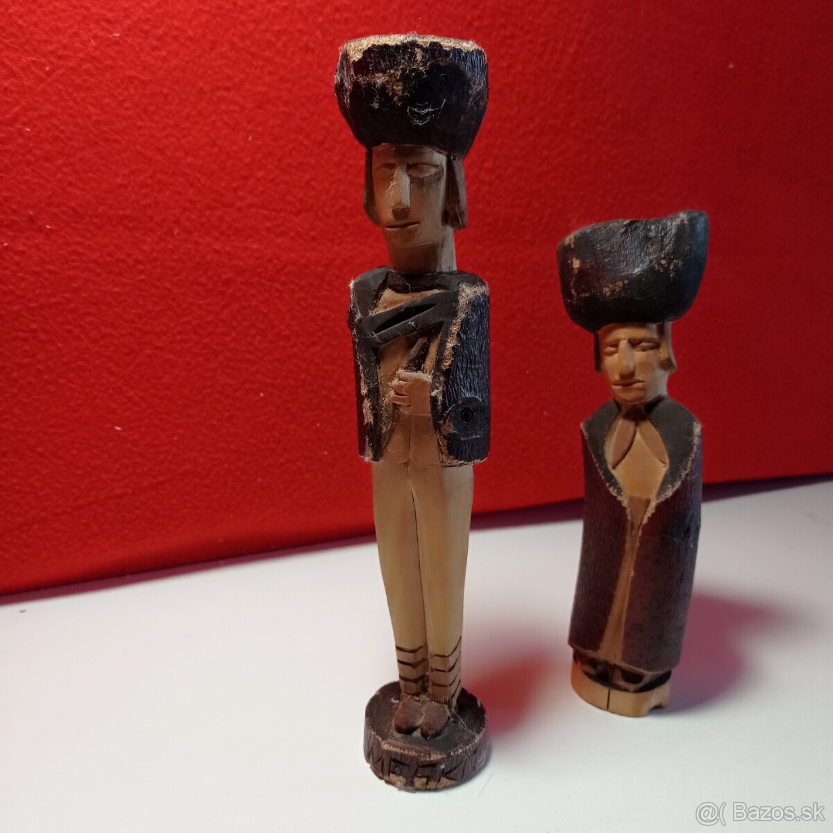 dve staré drevené postavičky - pastieri Kubko a Maťko - 5