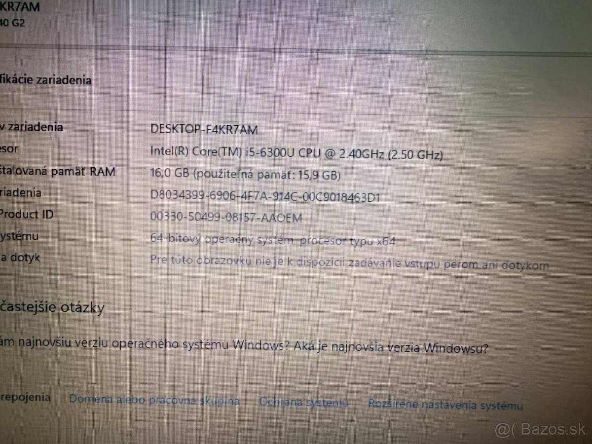 Notebook HP ProBook 640 G2 i5-6300U / 16GB RAM / 256GB SSD - 5