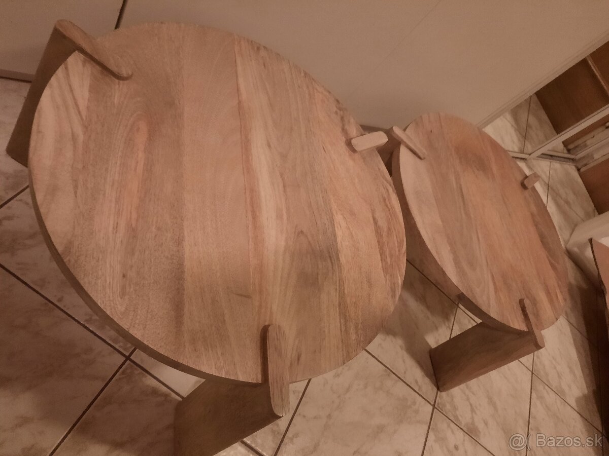 Konferenčný stolík / set 2 drevených stolíkov - 5