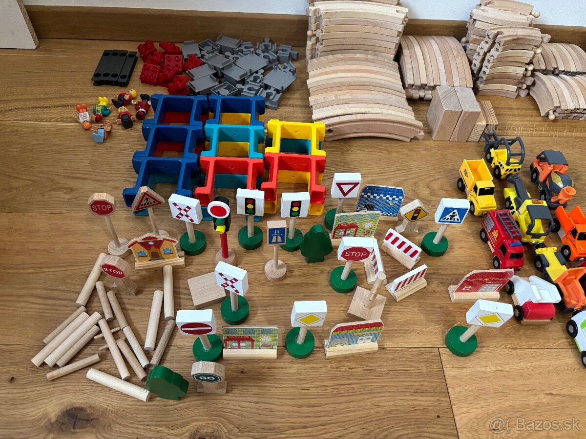 Drevená vláčiková súprava - Mega set 190+ - 5