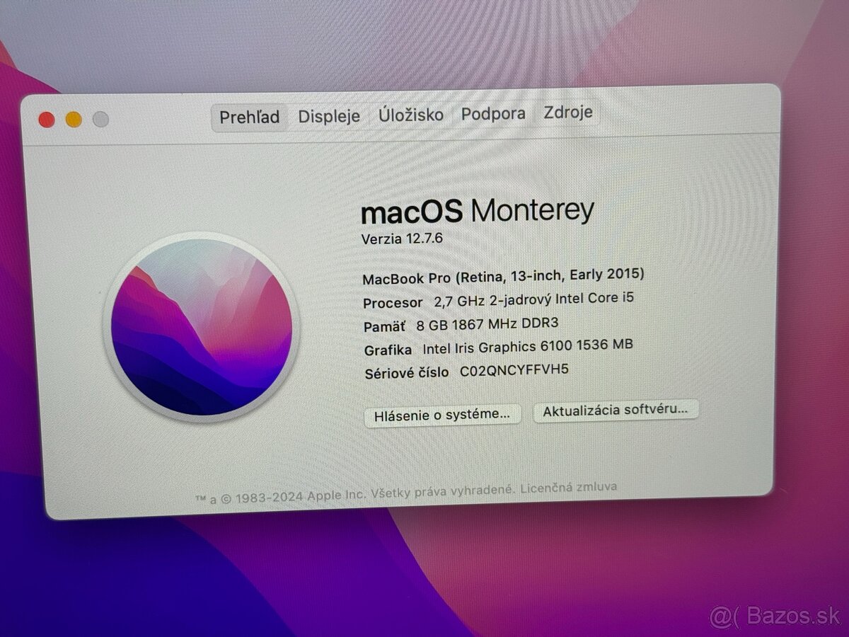 Apple Macbook Pro 13" (a1502) early 2015 - i5, 8gb, 256gb - 5