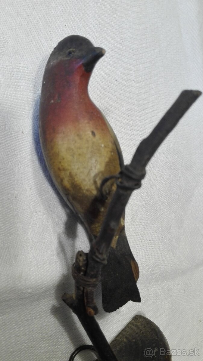 Starý dřevěný ptáček na zeď - 5