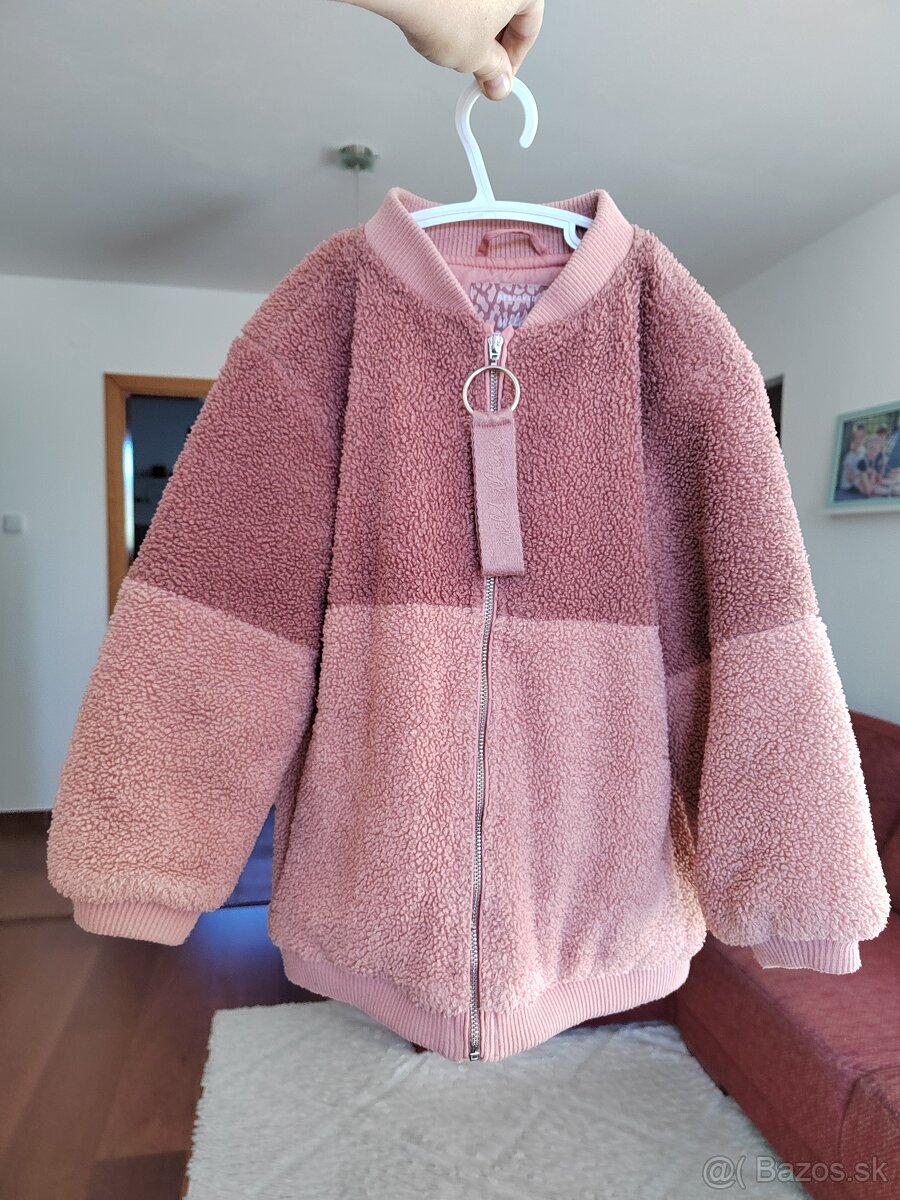 Bunda RESERVED - ružová, chlpatá v.122 - 5