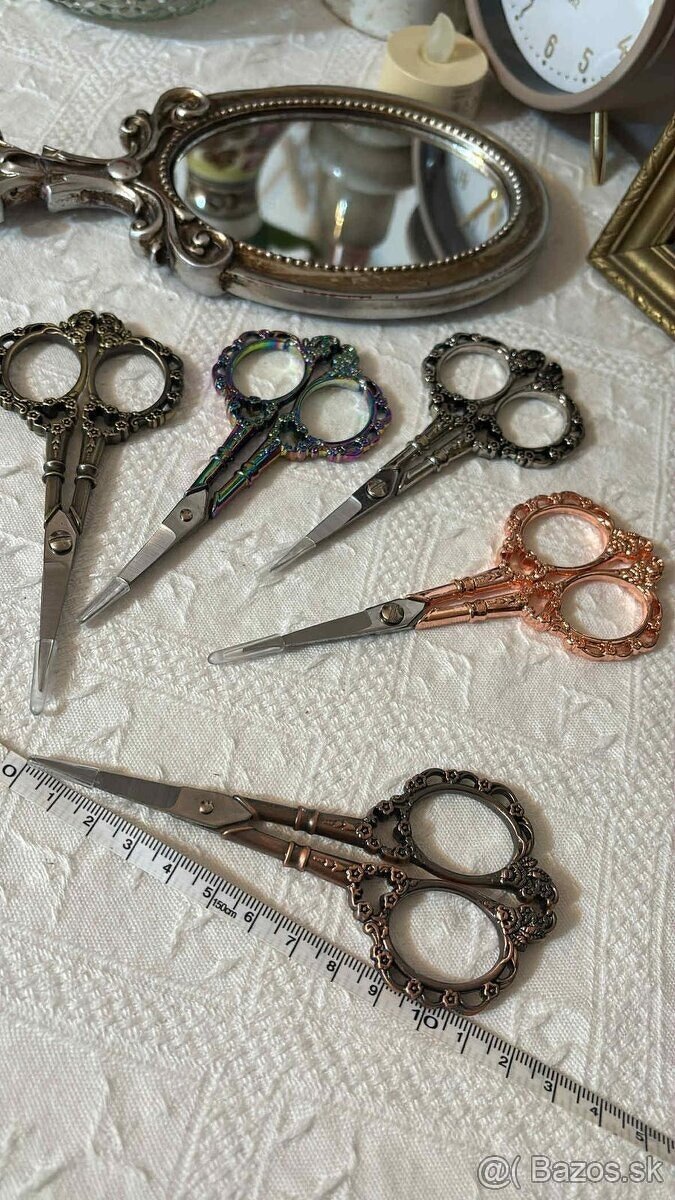 Viacfarebné zdobené nožnice 12 cm - 5