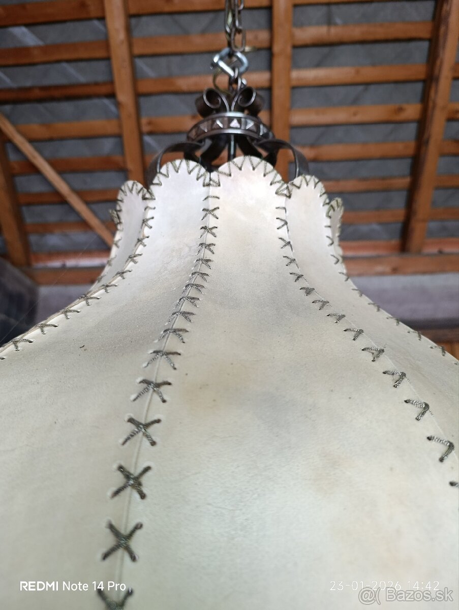 Plafónová lampa -koža - 5