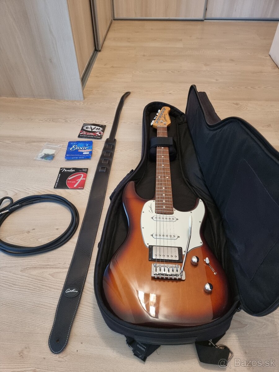 Elektrická gitara godin session + prislušenstvo - 5