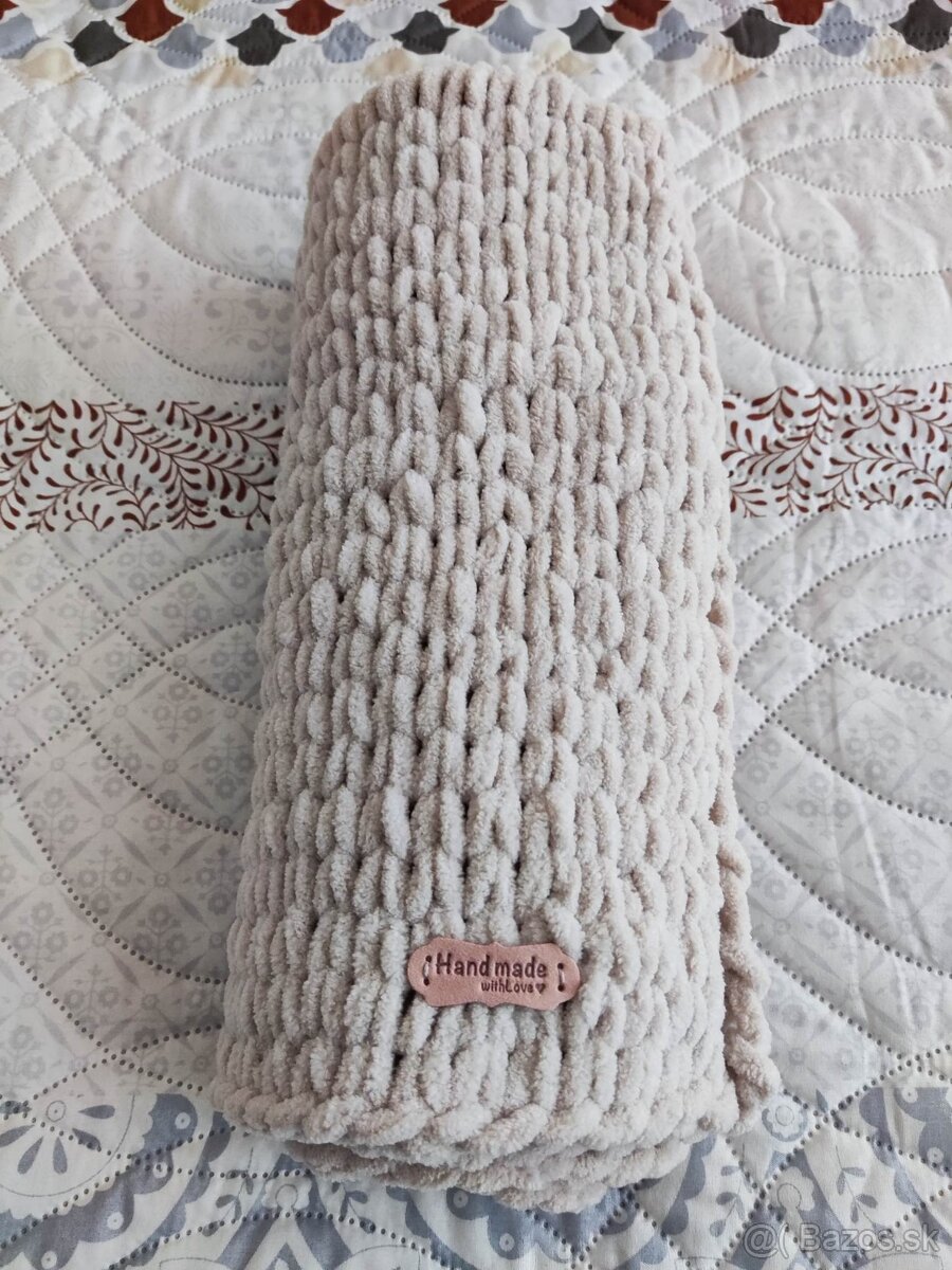 NOVÁ Béžová deka z Alize Puffy Fine - 5