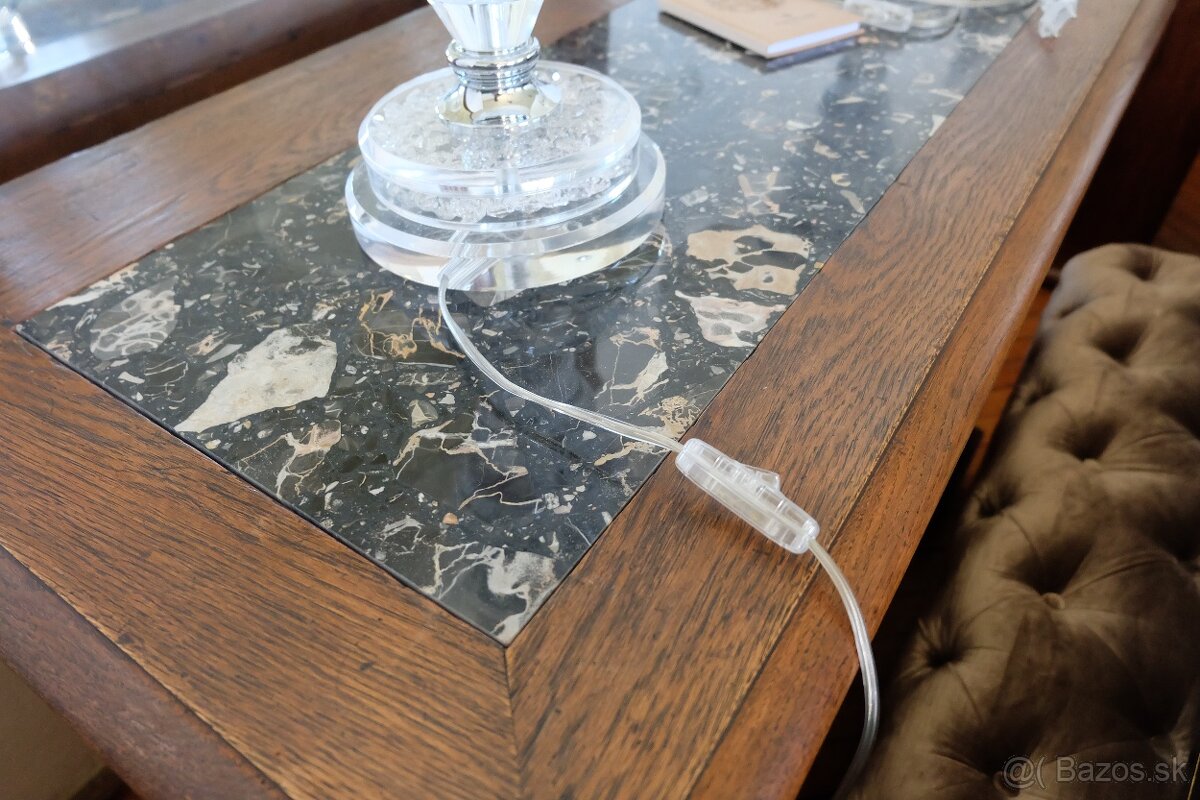 Luxusná nová nočná alebo stolová lampa zo skla a krištálu - 5