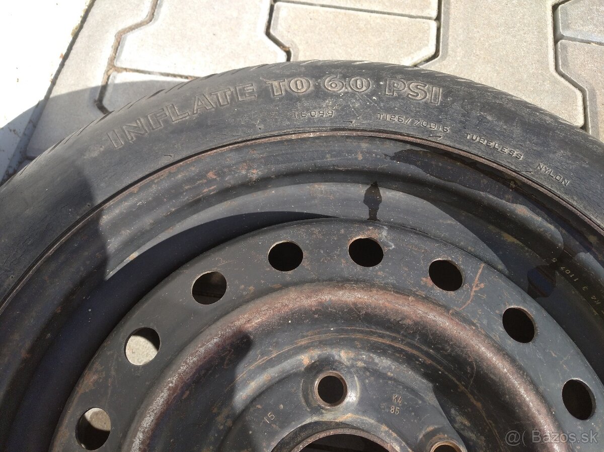 Predám dojazdové koleso, rezervu 125/70 D15. - 5