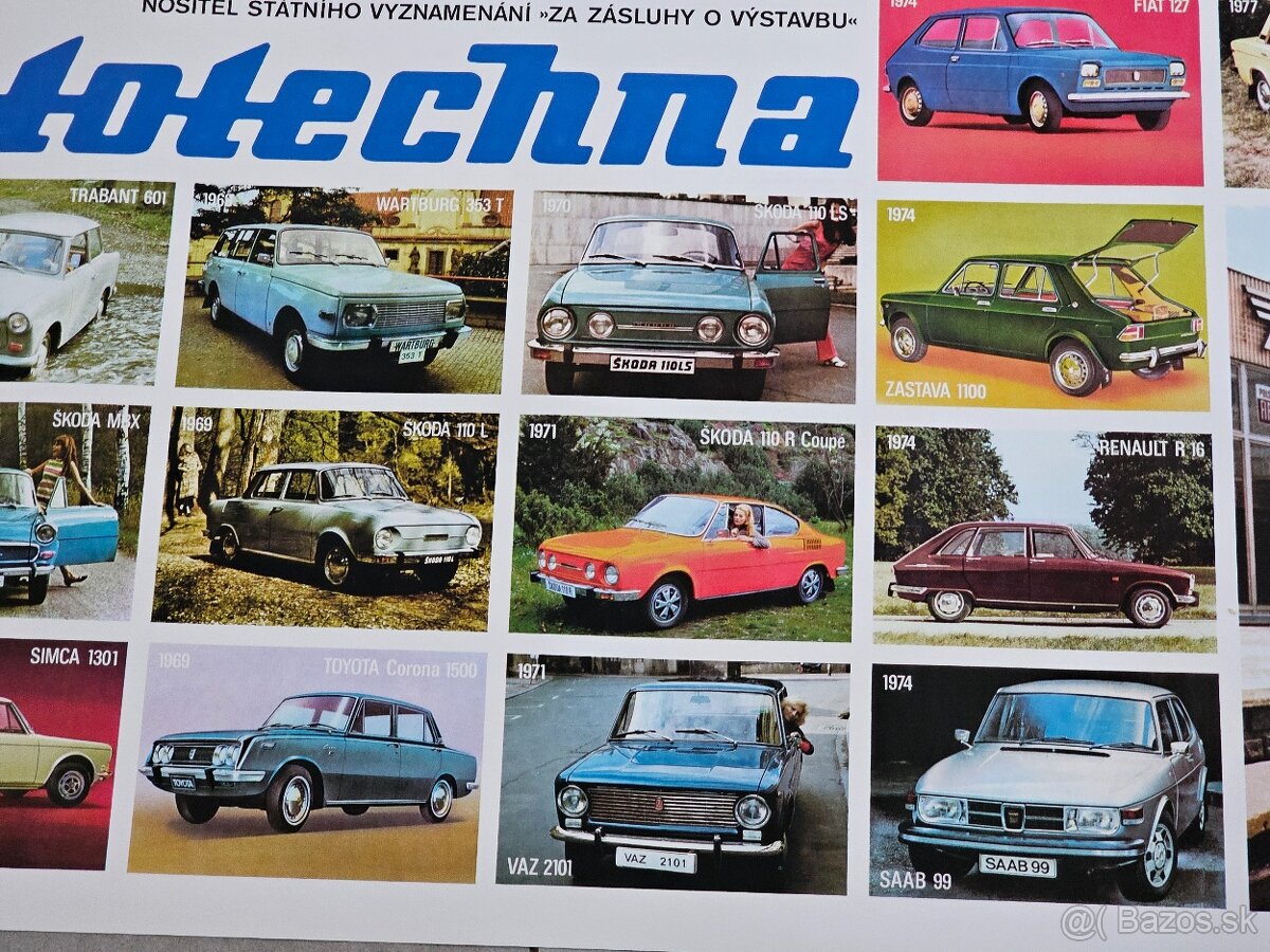 plakát mototechna motokov Volha škoda fiat tatra trabant VAZ - 5