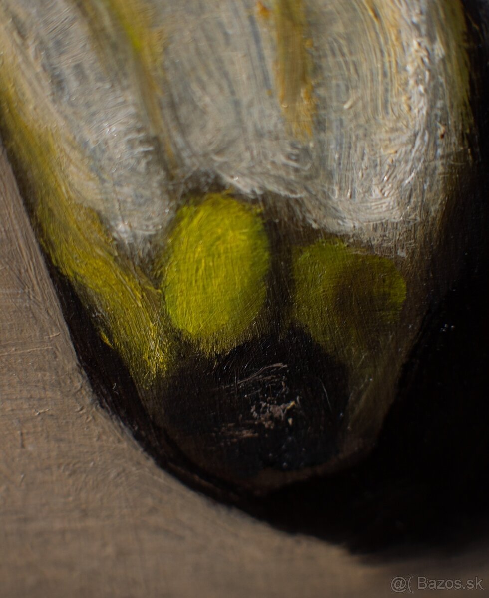 Zátišie s banánom - tradičná olejomaľba - 5