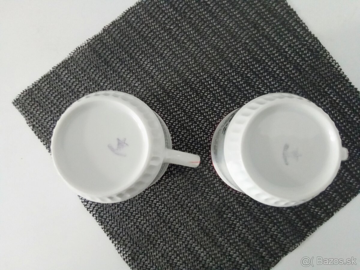 Velké, retro, porcelánové hrnky - hrnčeky - 5