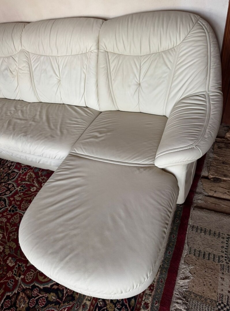 Světlá kožená sedačka do Účka, 4979 - 5