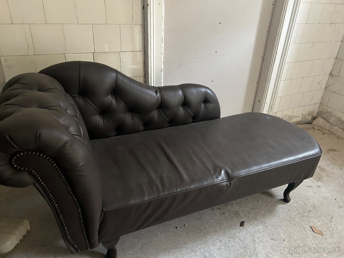 Set koženej sedačky chesterfiel - 5