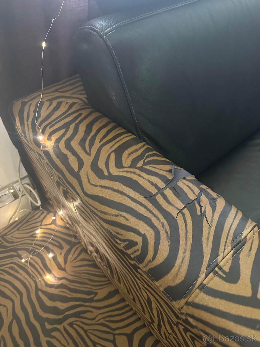 Kožená sedacia súprava +taburetka - 5