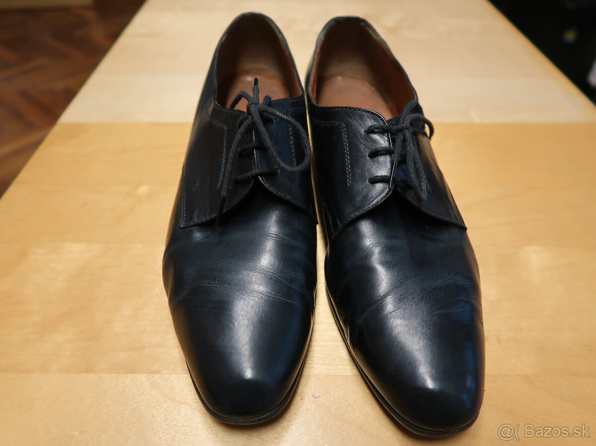 Dámske kožené topánky modré - 5