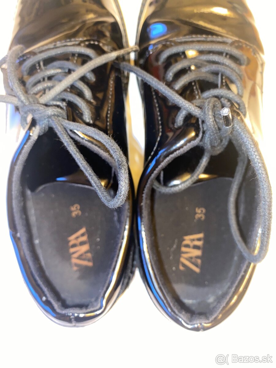 Zara chlapcenske lakovane spolocenske topanky velkost 35 - 5