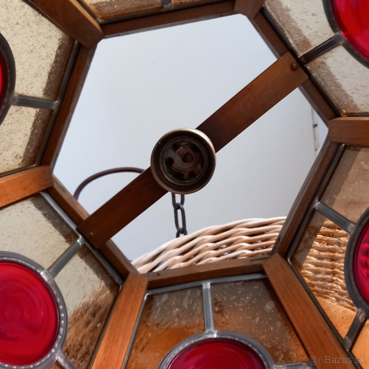 Luster rustikalny drevo sklo - 5