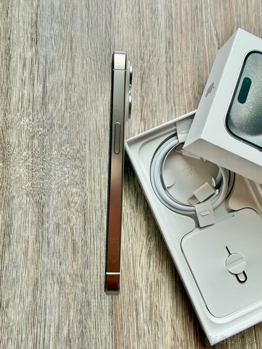 iPhone 15 Pro – 256 GB – Biely titán – TOP STAV 📱 - 5