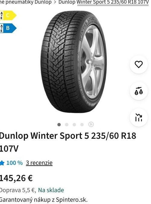 Predám zimné pneumatiky Dunlop 235/60R18, - 5