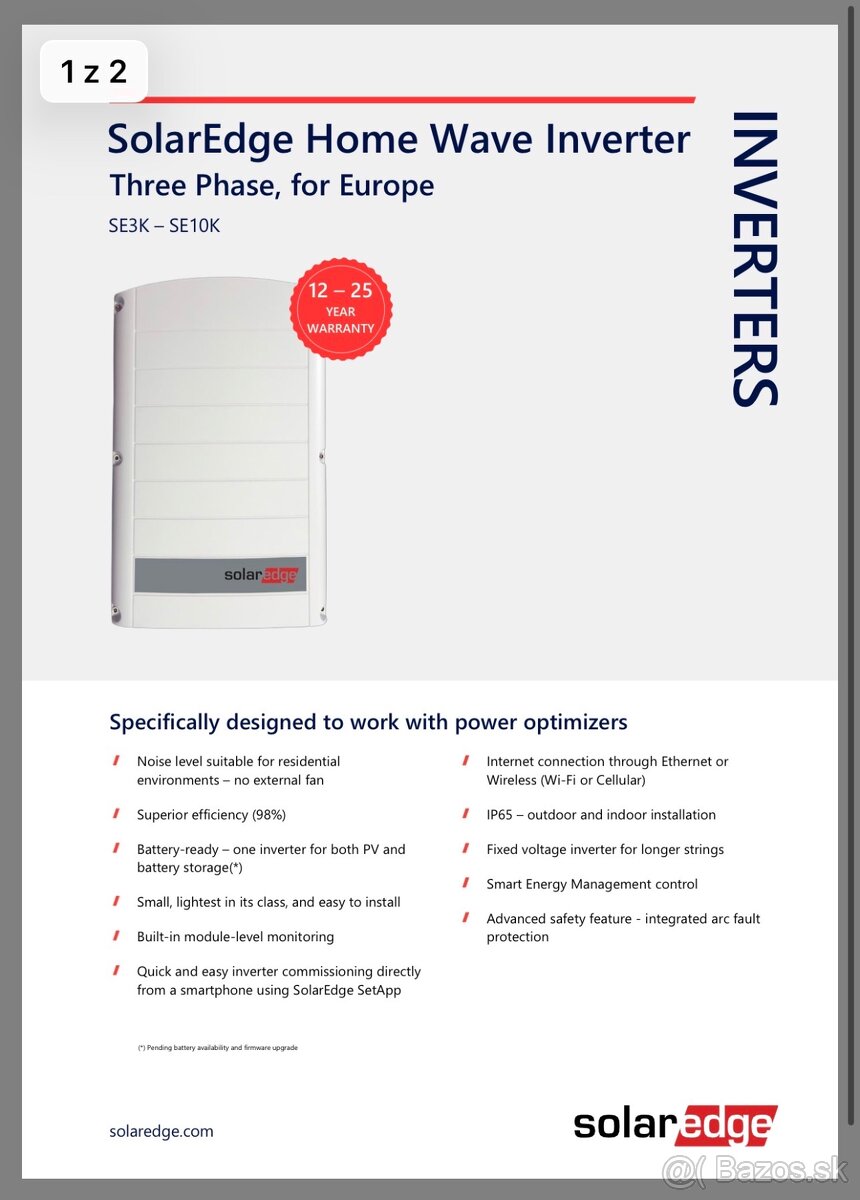 Menič SolarEdge SE10K-RW0TEBEN4 - 5