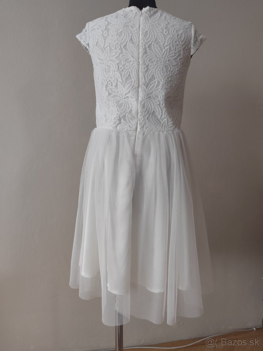 Krémové spoločenské šaty veľkosť 152 - 5