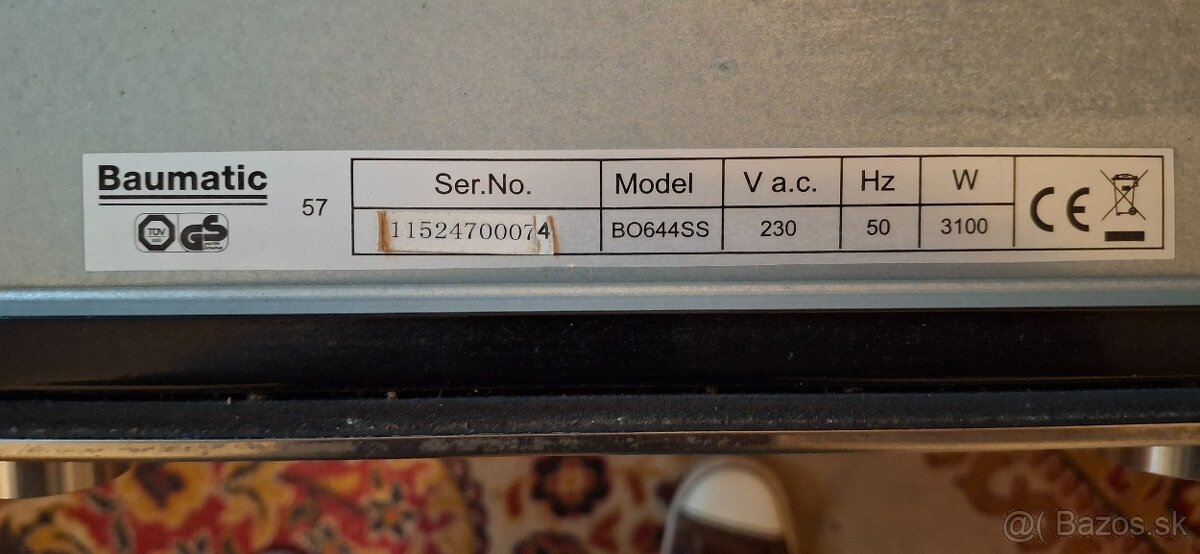 Predám vstavanú rúru Baumatic - 5