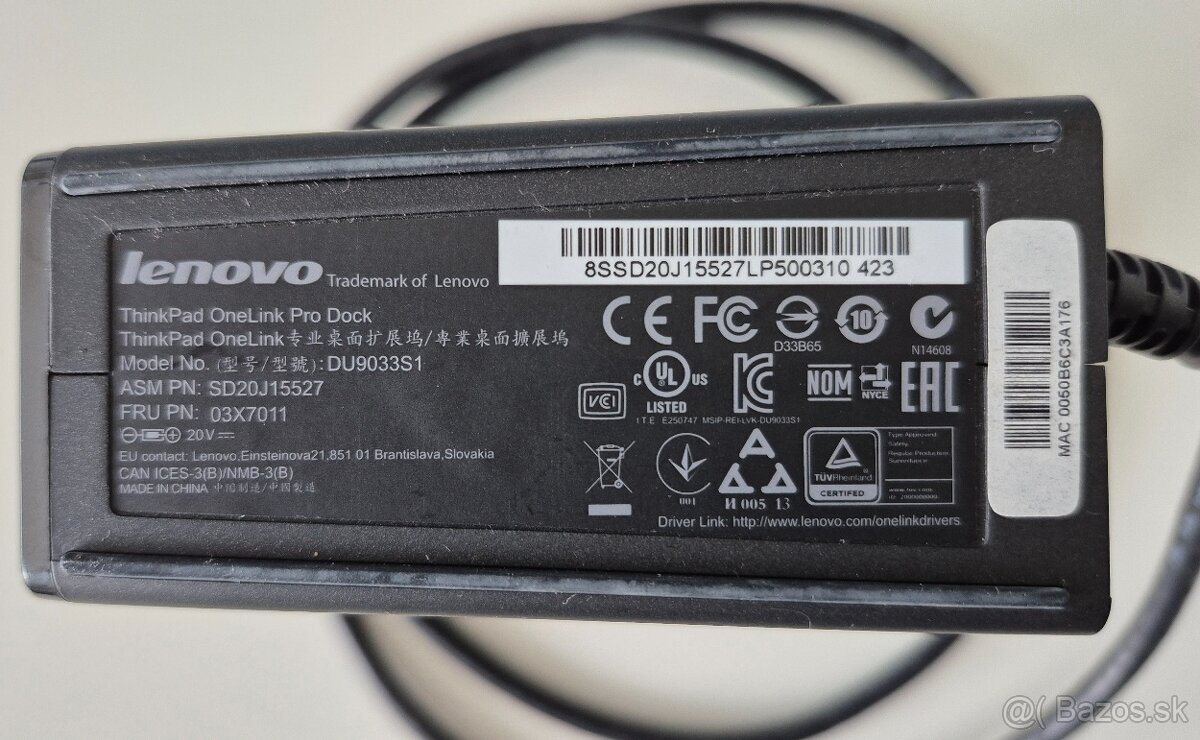 Dock Lenovo ThinkPad OneLink Dock PRO + 90W adaptér - 5