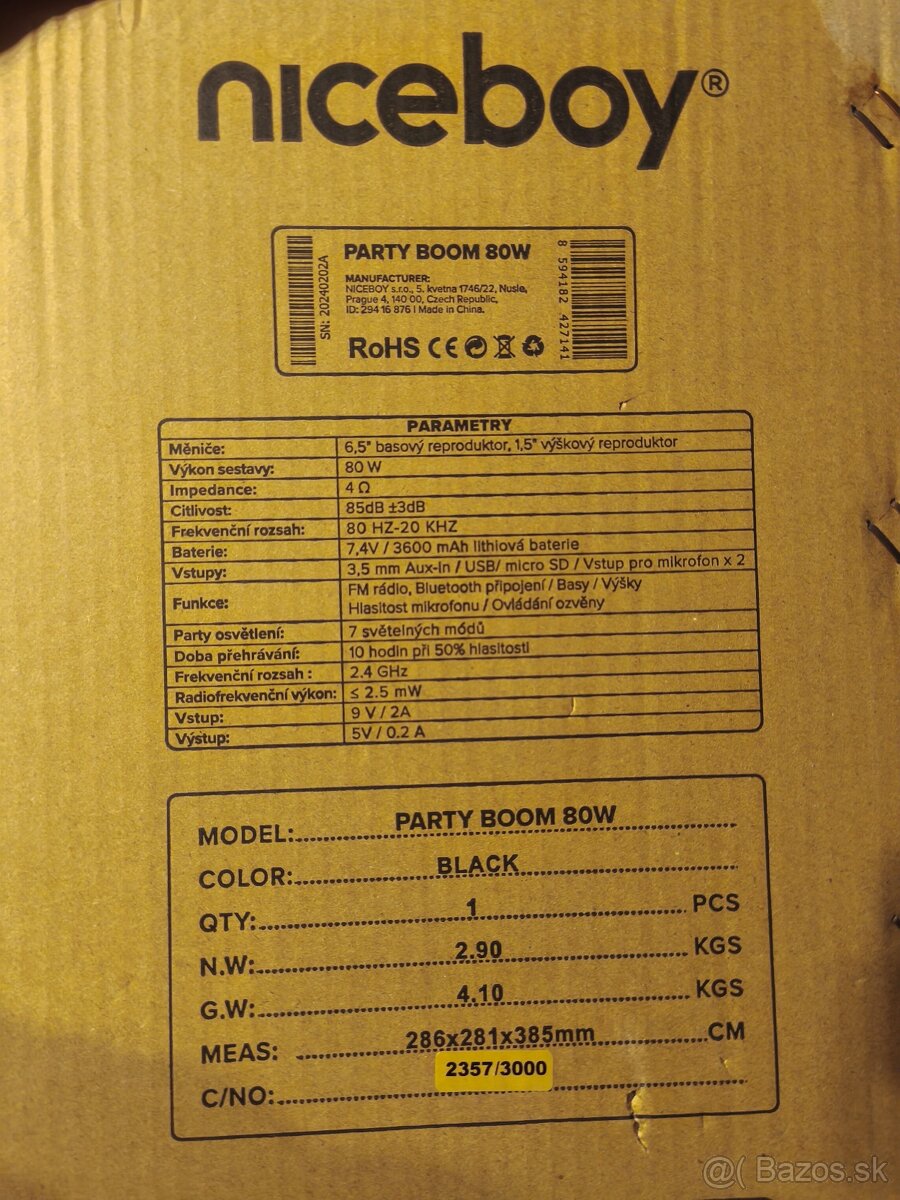 Predám párty boom Niceboy 80W - 5