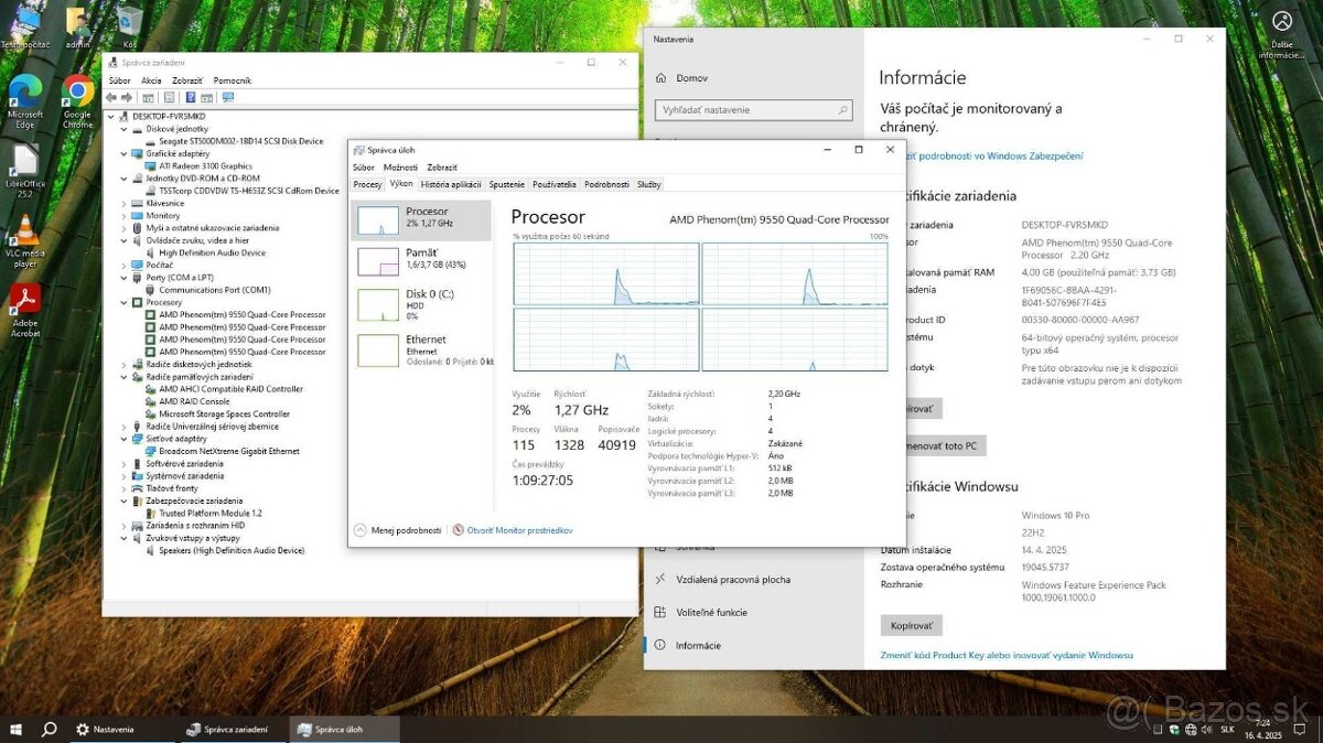 ✔️ Komplet počítač 4x2,2GHz +4GB ram+ 500HDD + LCD + zaruka - 5