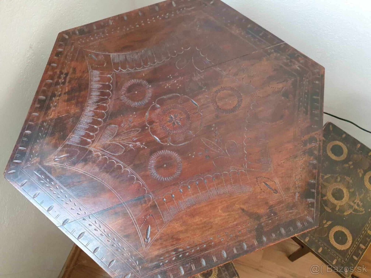 starožitný stôl a stoličky - 5