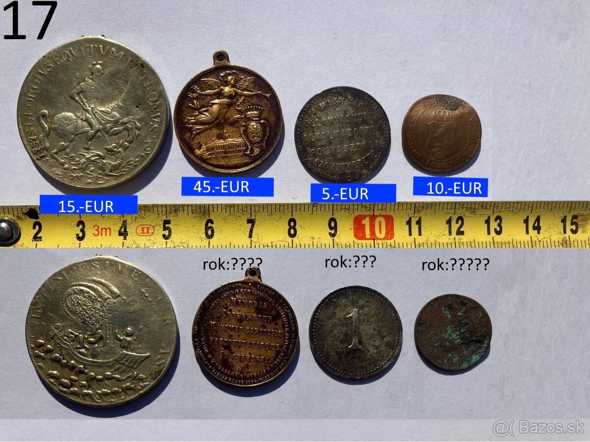 Plaketa a mince staré 1600 - 1700 - 1800 - 5