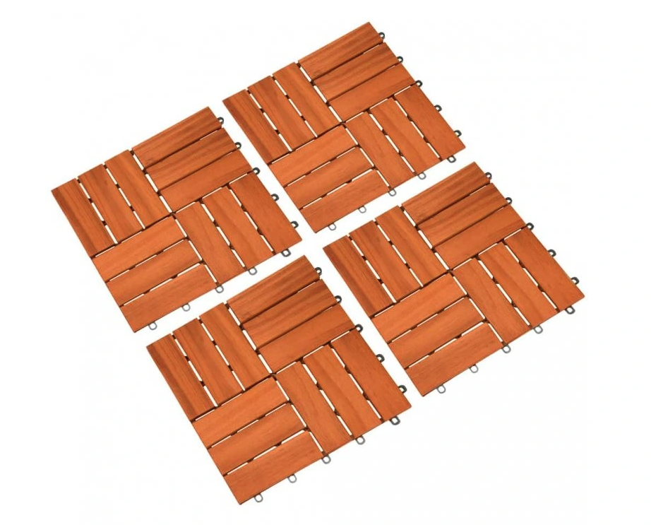 Drevené dlaždice akácia mozaika sada 11 ks po 30x30cm - 5