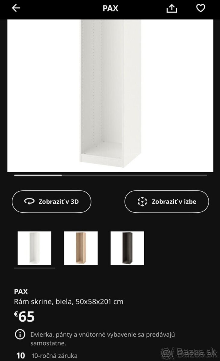 Predám skriňu PAX s dvierkami - IKEA - 5