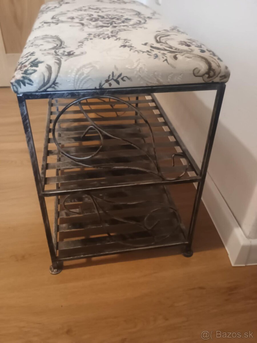 Kovový vešiak s kovovým botníkom - 5