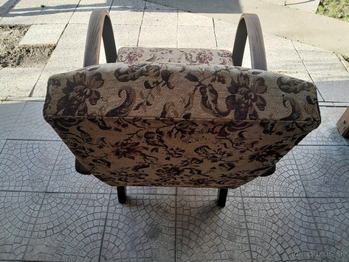 Historické čalúnené kreslo dizajn Halabala? - 5