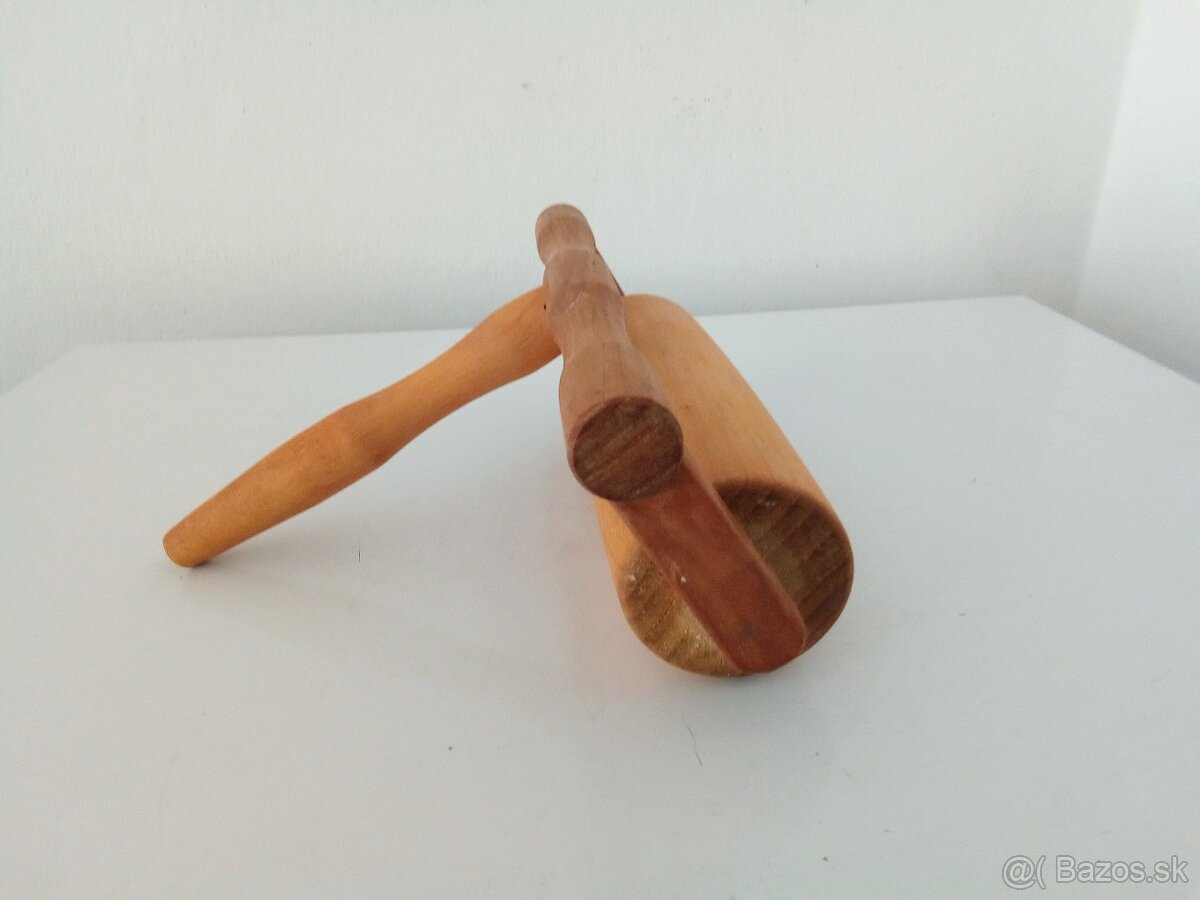 Starý, dřevěný váleček s rukojetí - 5