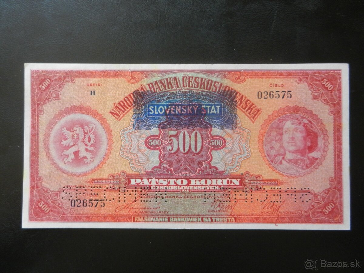 Bankovky 1. republika perf. 2 - 5