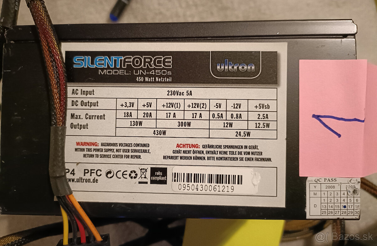 Predám zdroje do PC, konektory aj pre grafiky: - 5