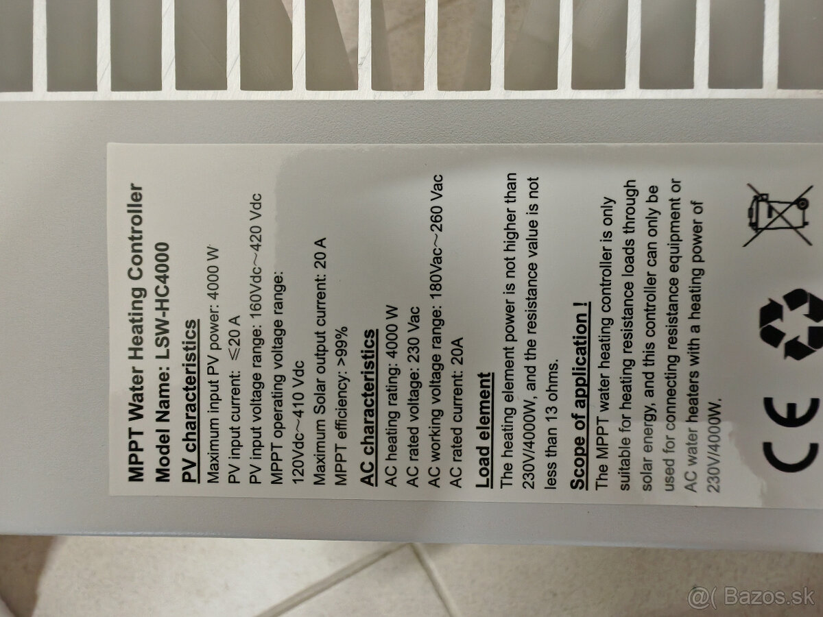 Menič FTV MPPT na ohrev vody 4KW + WIFI - 5