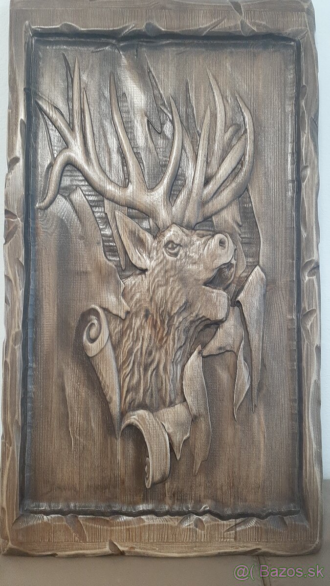 Drevený obraz Poľovnicke motivy 40×70cm,hr.4cm - 5