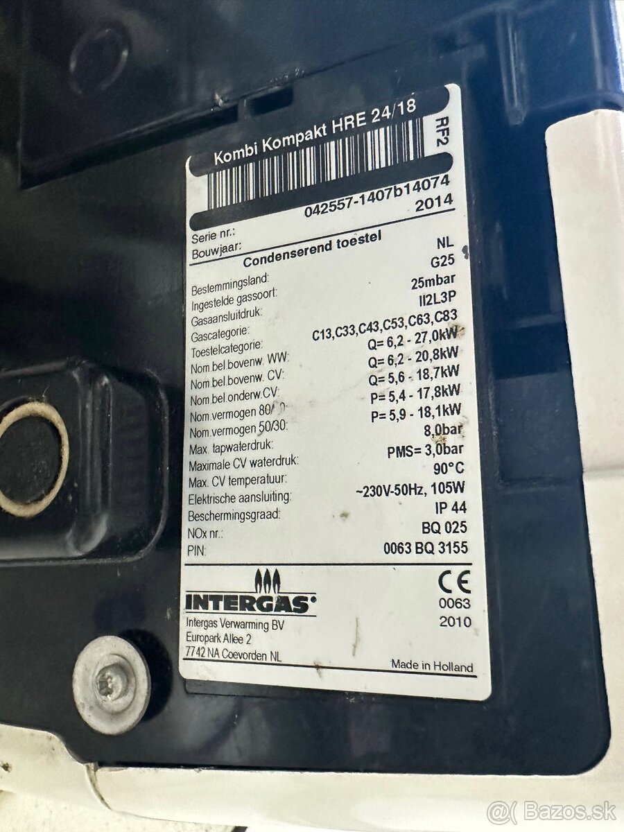 Predám kondenzacny plynový kotol Intergas - 5