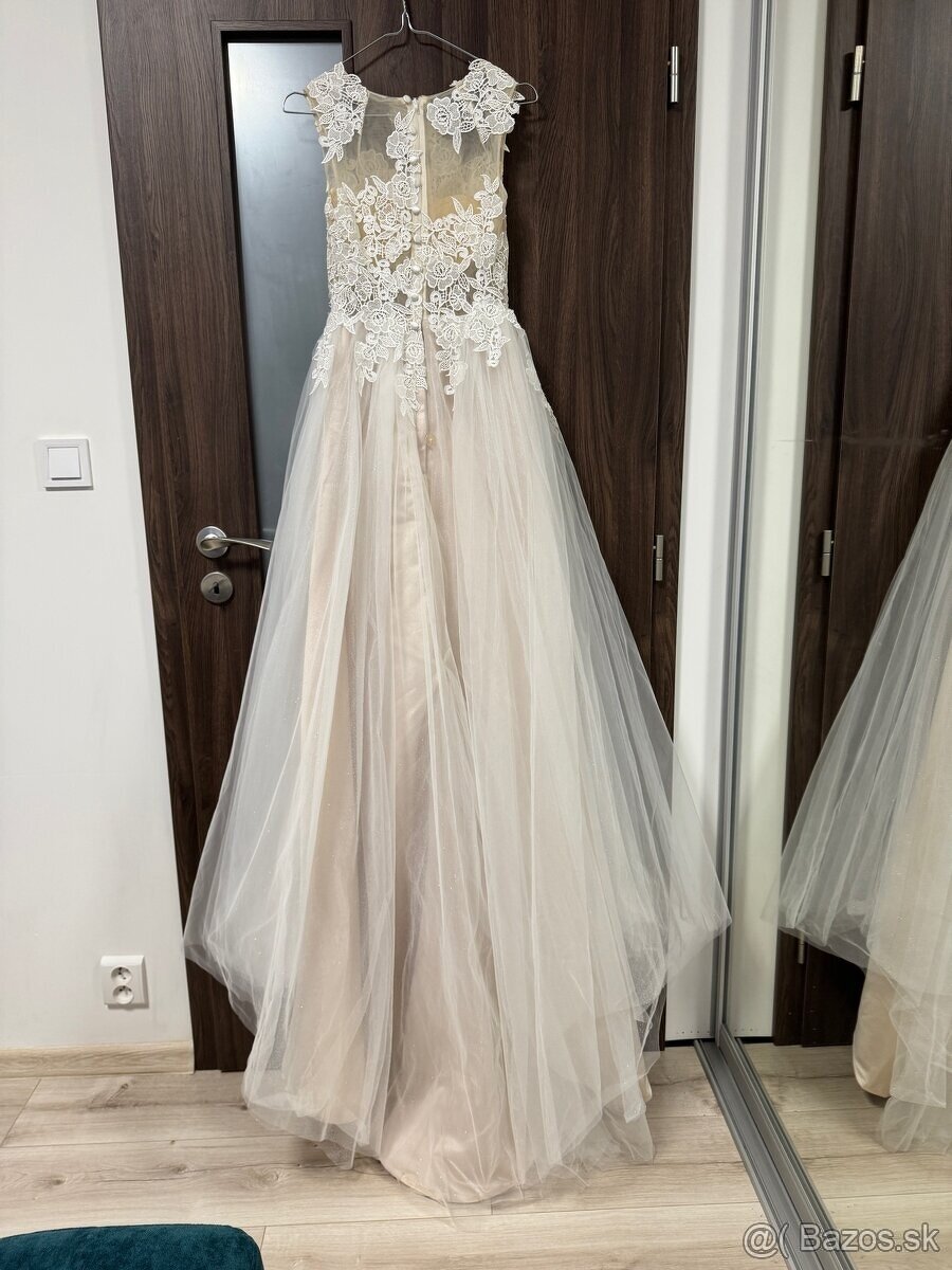 Svadobné šaty - krásna farba IVORY - 5