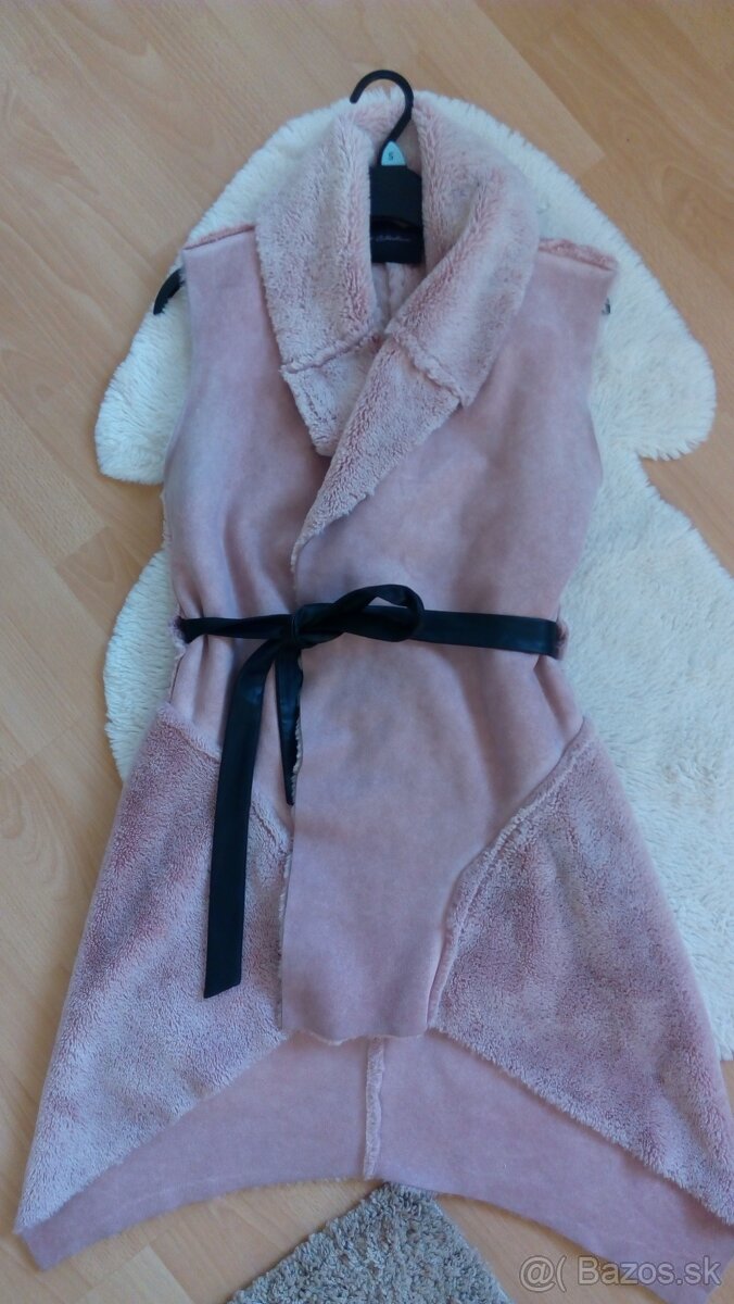 Teplá dámska vesta s opaskom S-M - 5